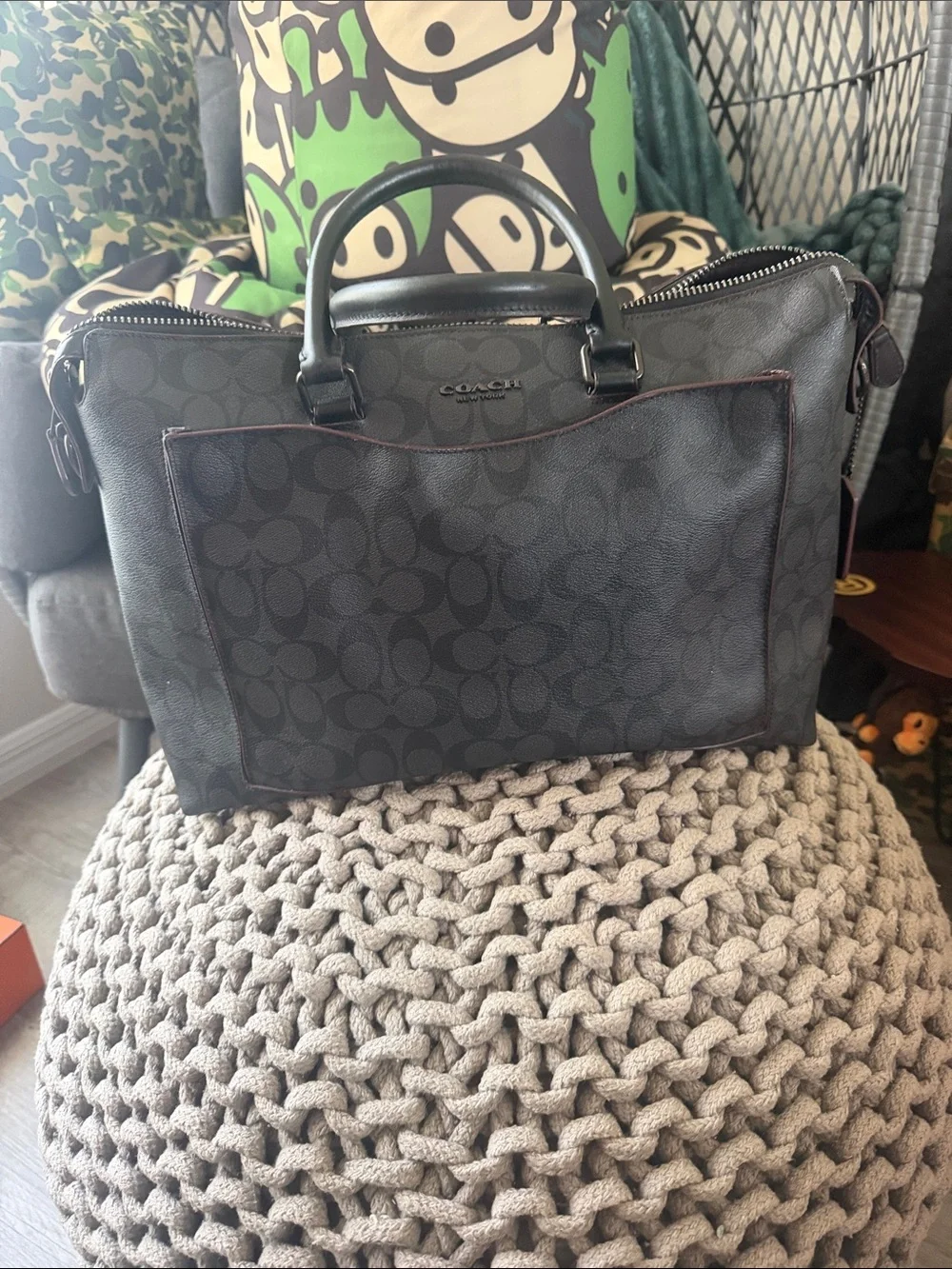 Coach Black Signature Duffle Briefcase